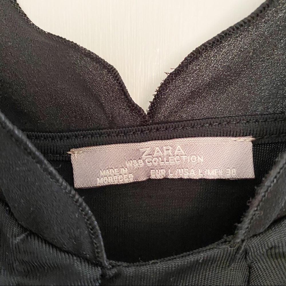 Zara W&B Collection Black Ruched Top - Picture 3 of 3